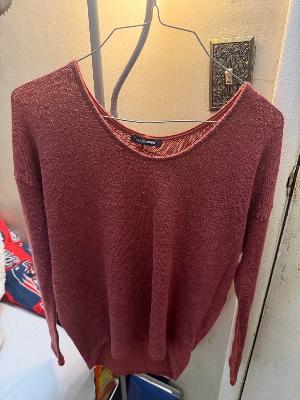 Fashion Nova Scoop Neck Sweater - Rose
